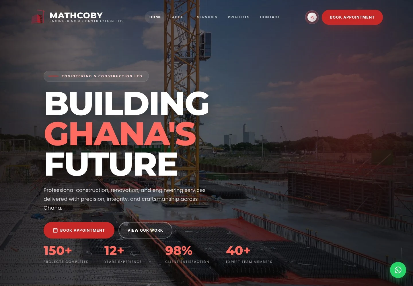 Mathcoby Constructions website homepage